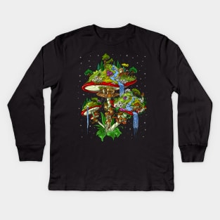 Magic Mushrooms Island Kids Long Sleeve T-Shirt
